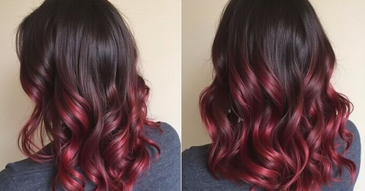 Dark Brown Hair with Red Highlights